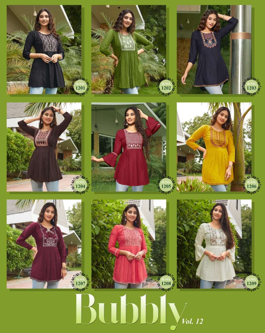 TIPS & TOPS BUBBLY VOL 12 RAYON SLUB SHORT TOPS WHOLESALE PRICE (10)